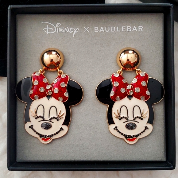 NIB Minnie Mouse Sparkly Drop Earrings Disney x Baublebar - Picture 4 of 6